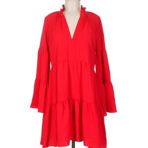 Amanda Uprichard Red Tiered Dress